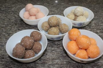 flavored coconut ladoo