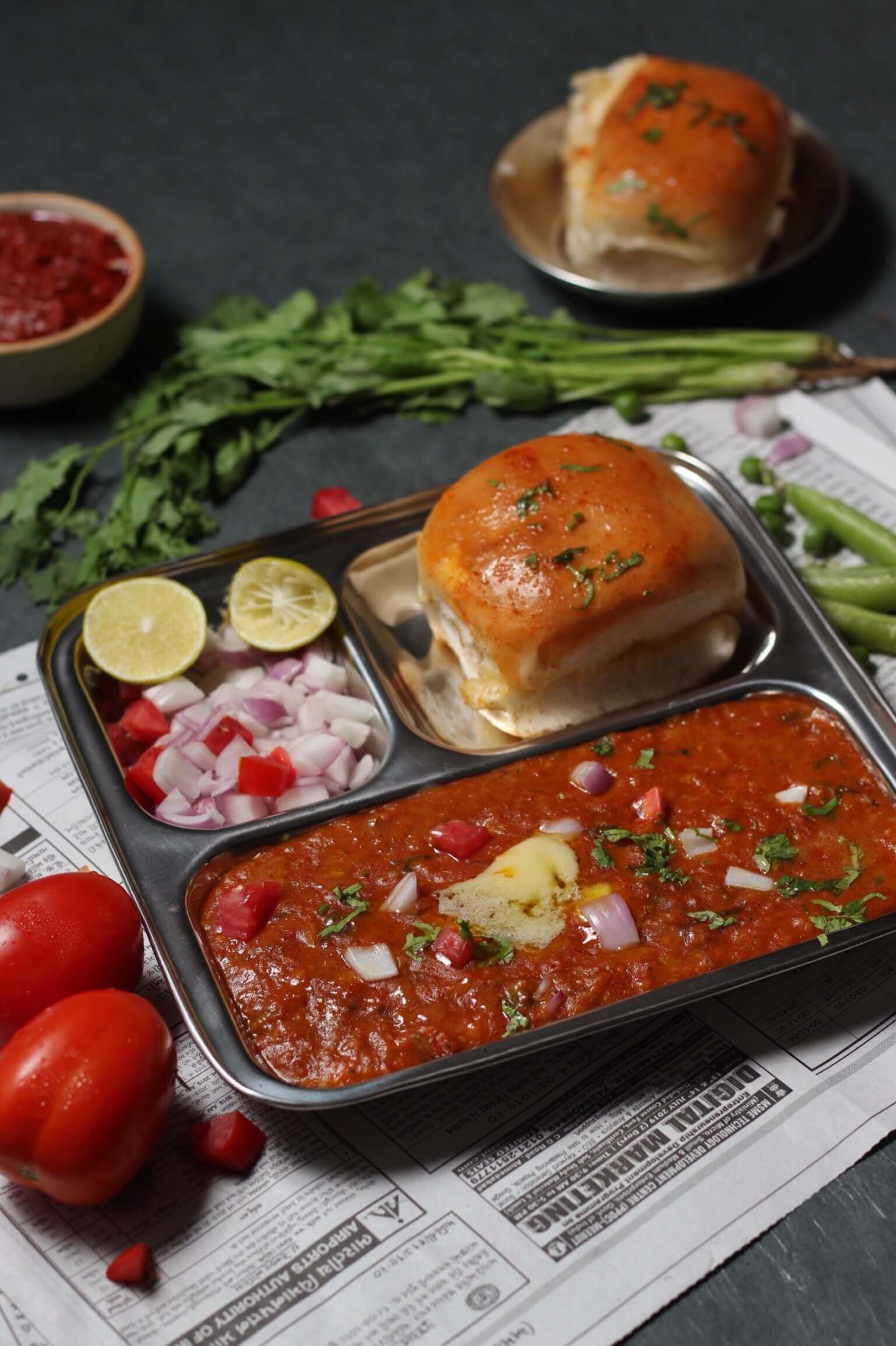 Mumbai Street Style Pav Bhaji Recipe - Indian Vegetarian Recipes By ...