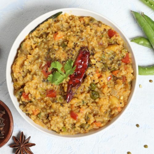 Moong Dal Tadka Khichdi Recipe - How To Make Dal Khichdi